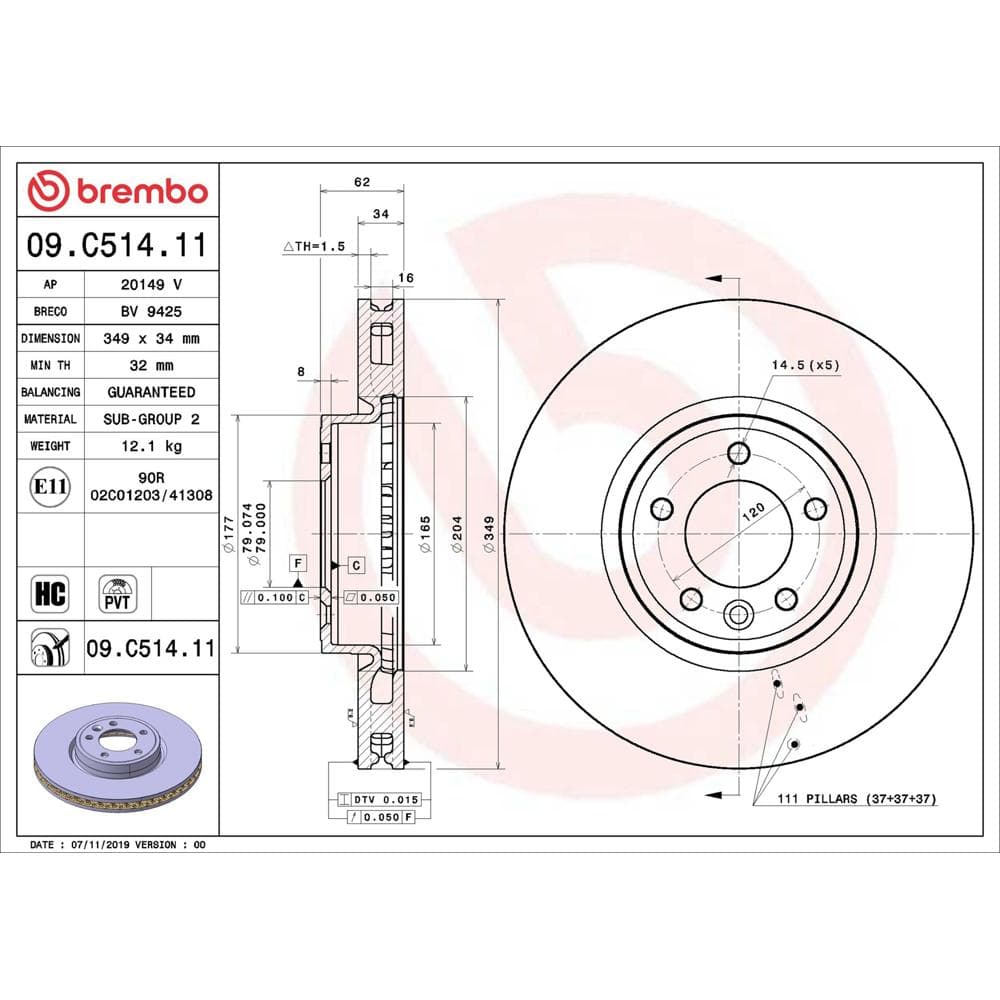 Disc frana BREMBO 09.C514.11