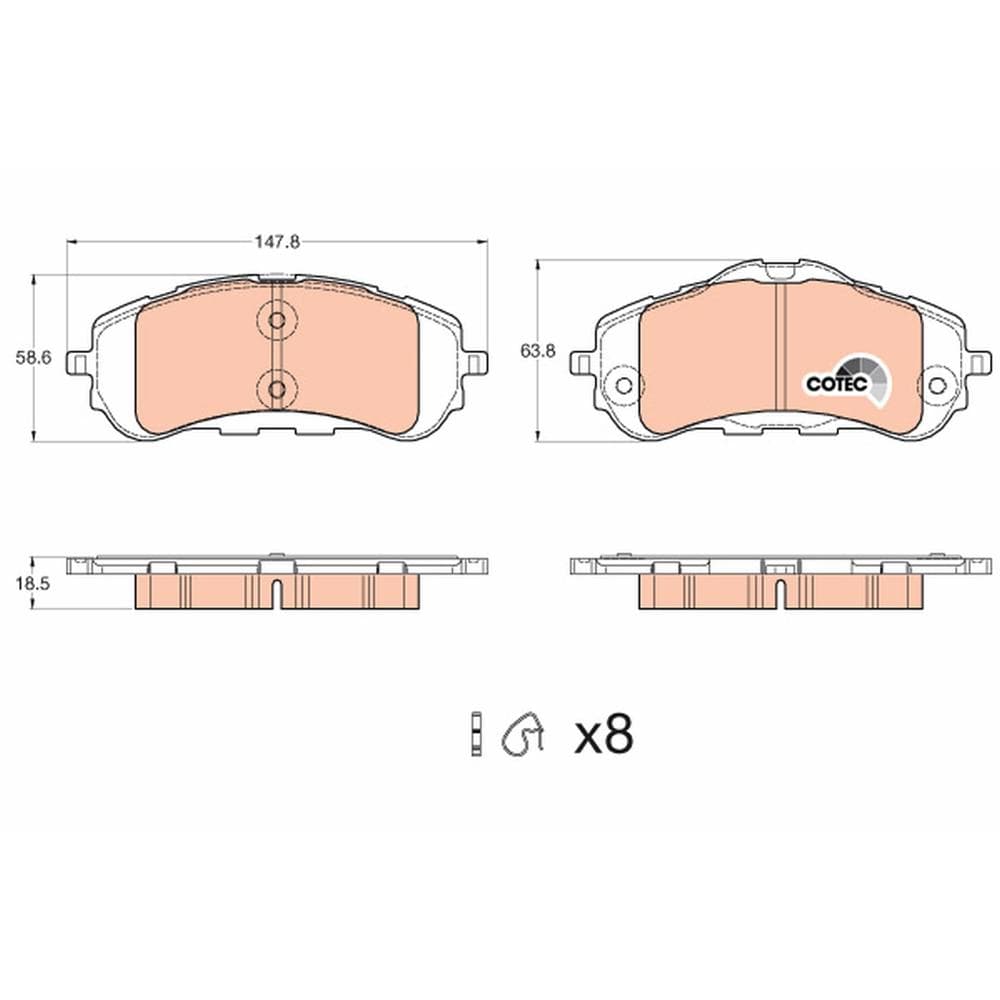 Set placute frana disc TRW GDB2044