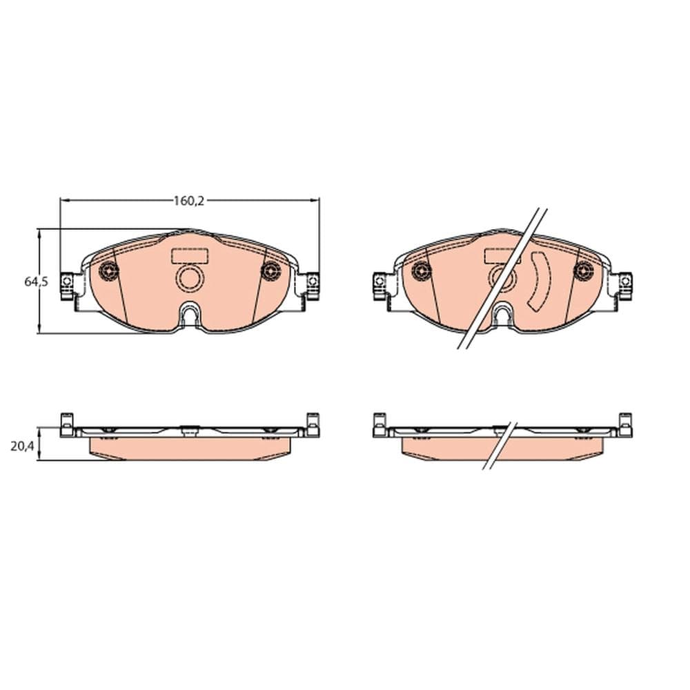 Set placute frana disc TRW GDB2143