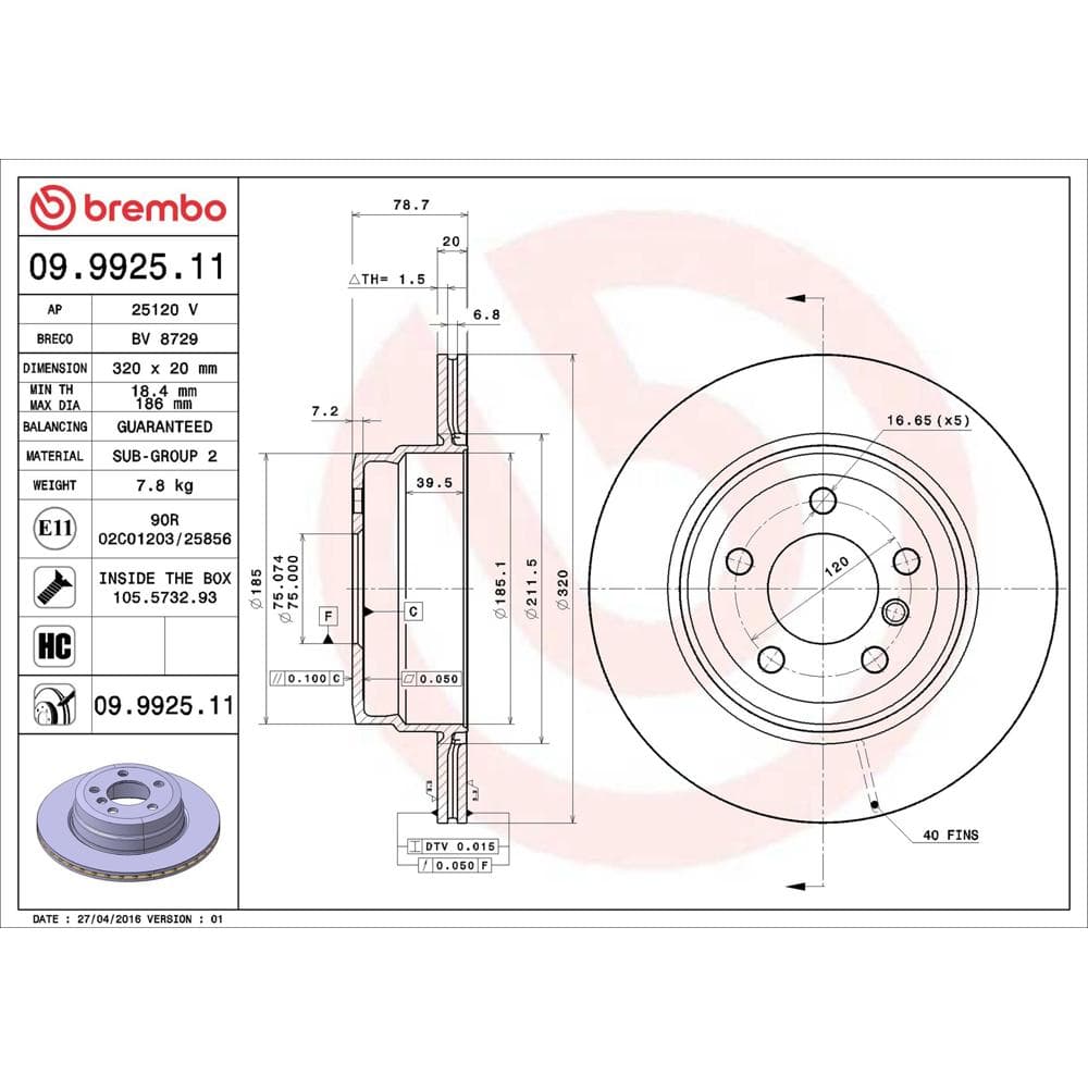 Disc frana BREMBO 09.9925.11