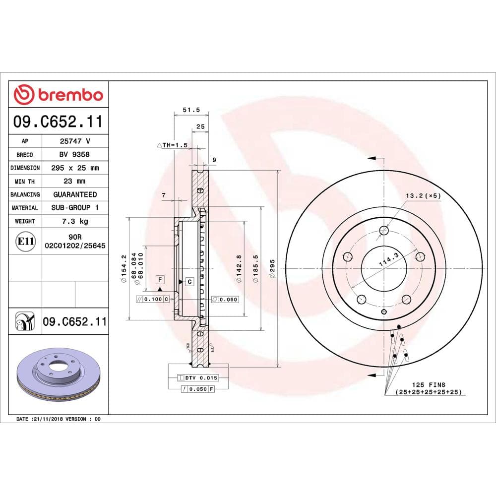 Disc frana BREMBO 09.C652.11