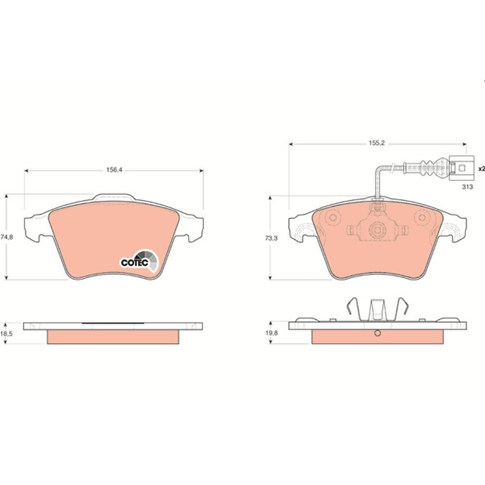 Set placute frana disc TRW GDB1651