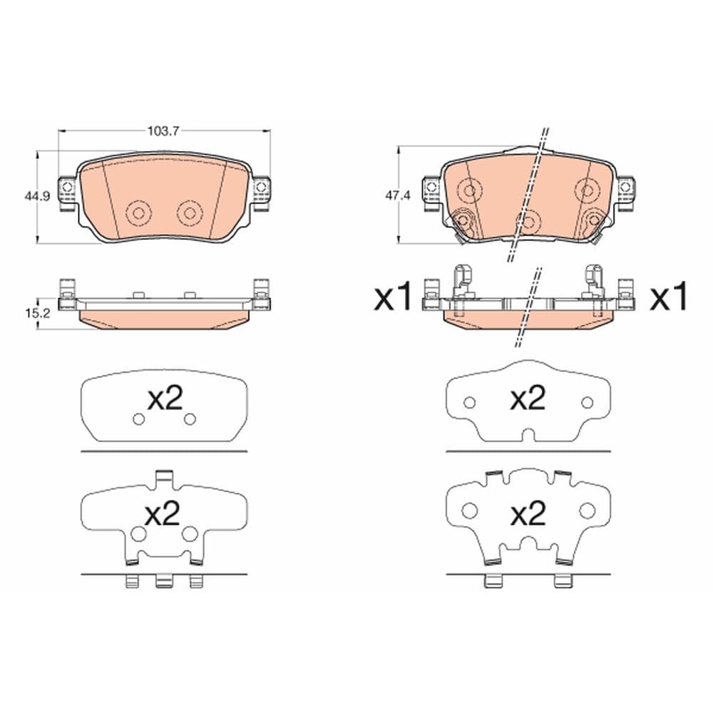 Set placute frana disc TRW GDB3617