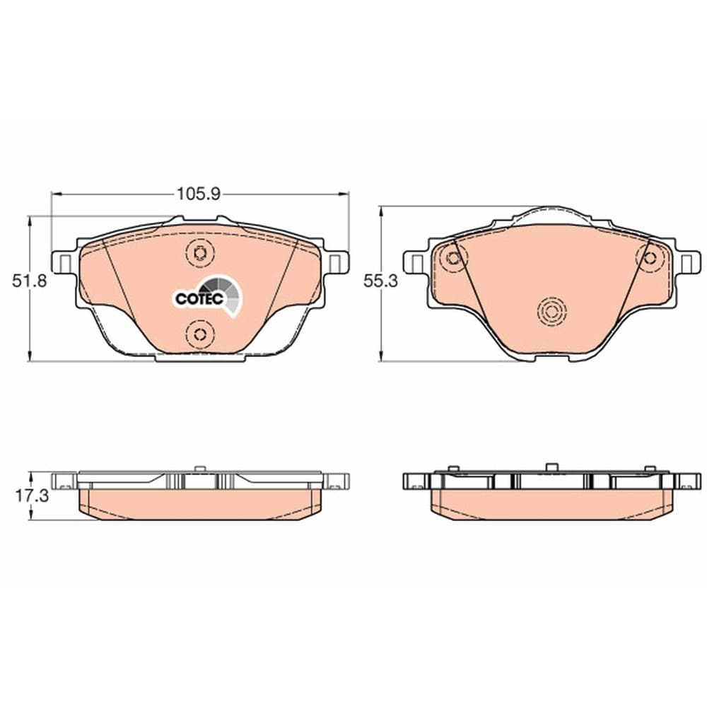 Set placute frana disc TRW GDB2034