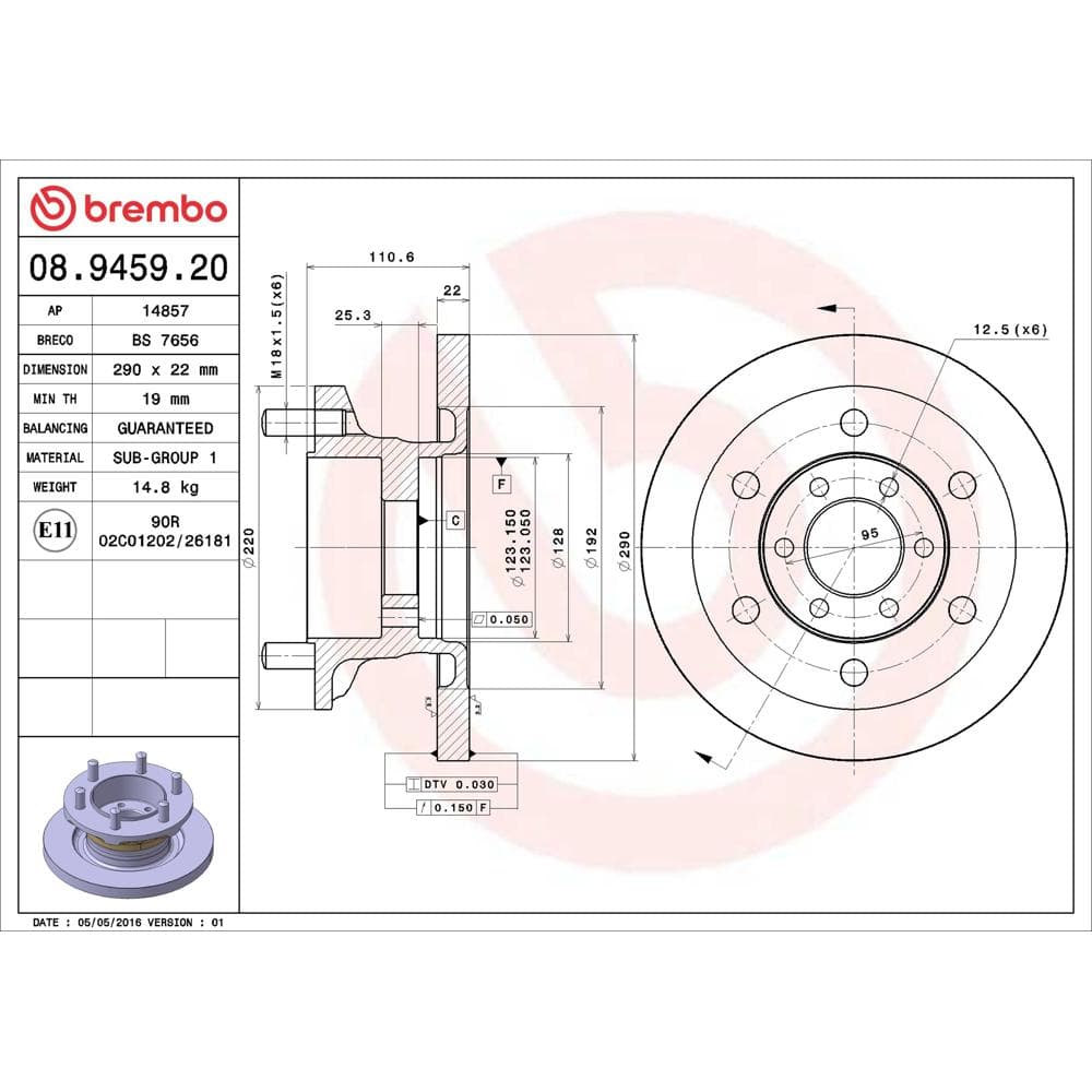 Disc frana BREMBO 08.9459.20