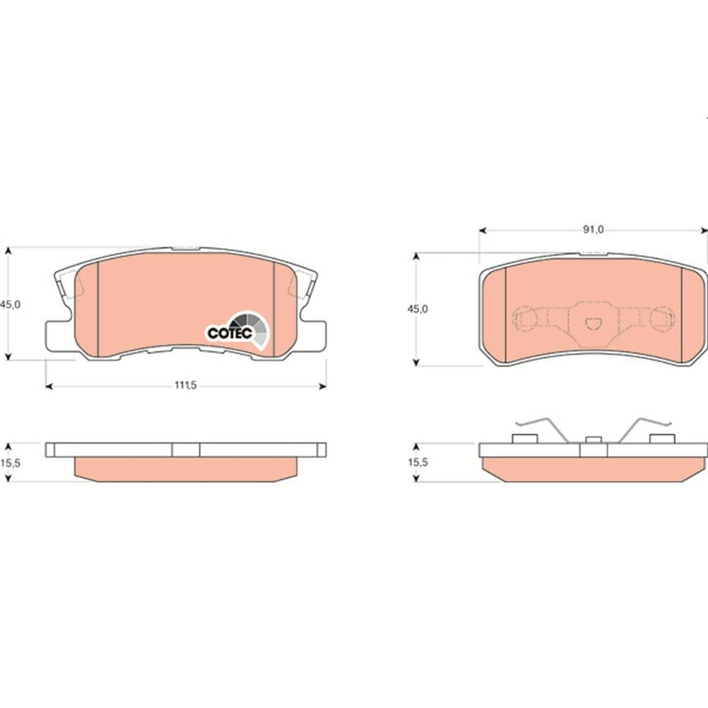 Set placute frana disc TRW GDB3247