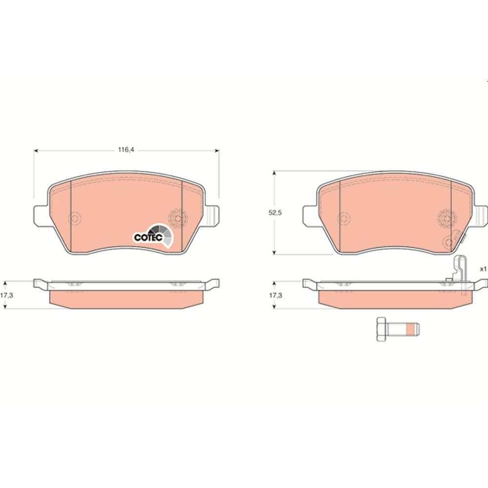 Set placute frana disc TRW GDB3396