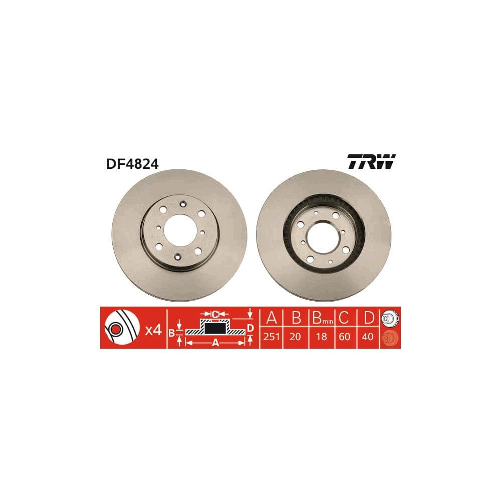 Disc frana TRW DF4824