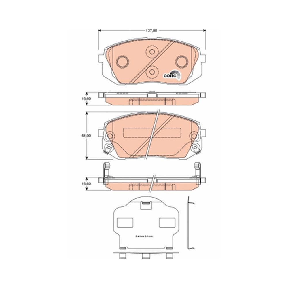 Set placute frana disc TRW GDB3461
