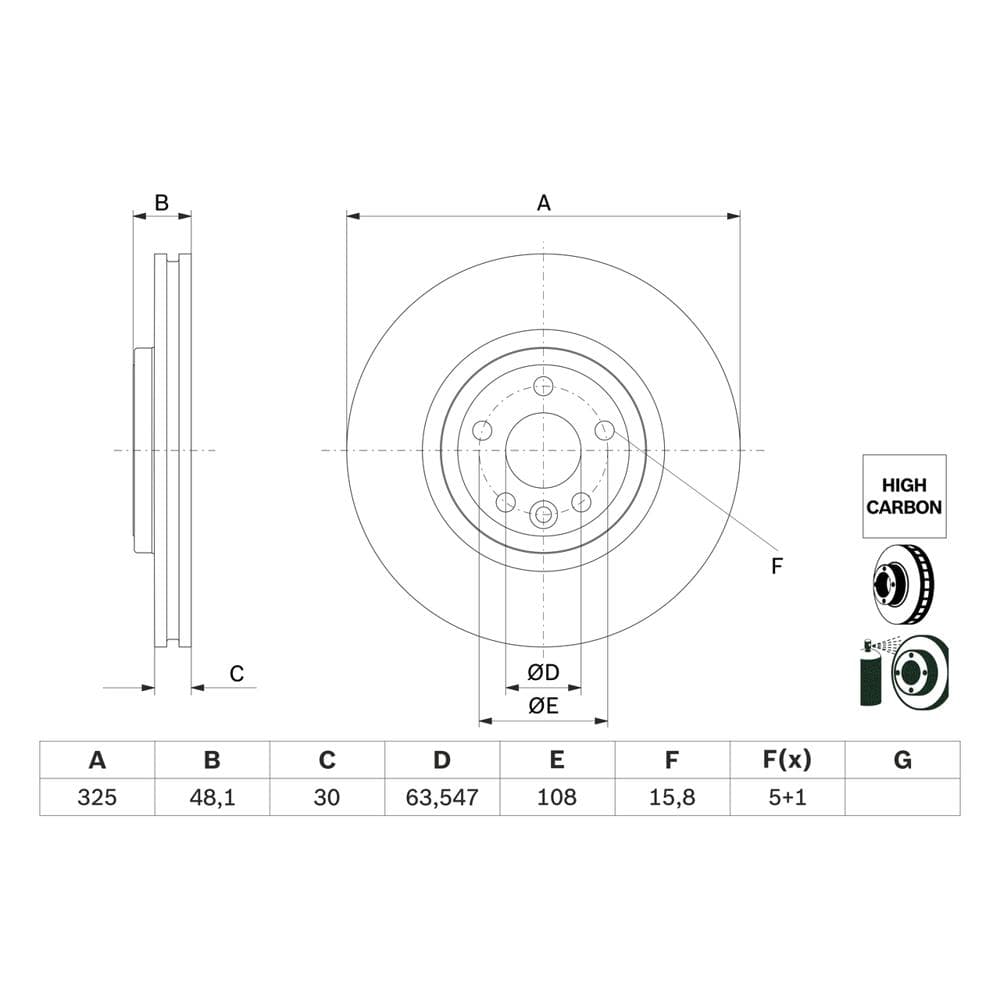 Disc frana BOSCH 0 986 479 G32