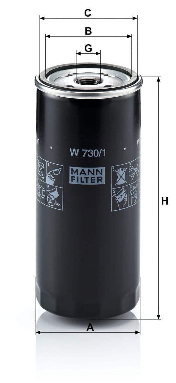 Filtru ulei MANN-FILTER W 730/1