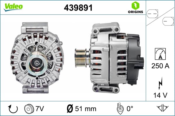 Alternator (14V, 250A) potrivit MERCEDES GLE (C292), GLE (W166), GLS (X166) 3.0D 03.15-10.19