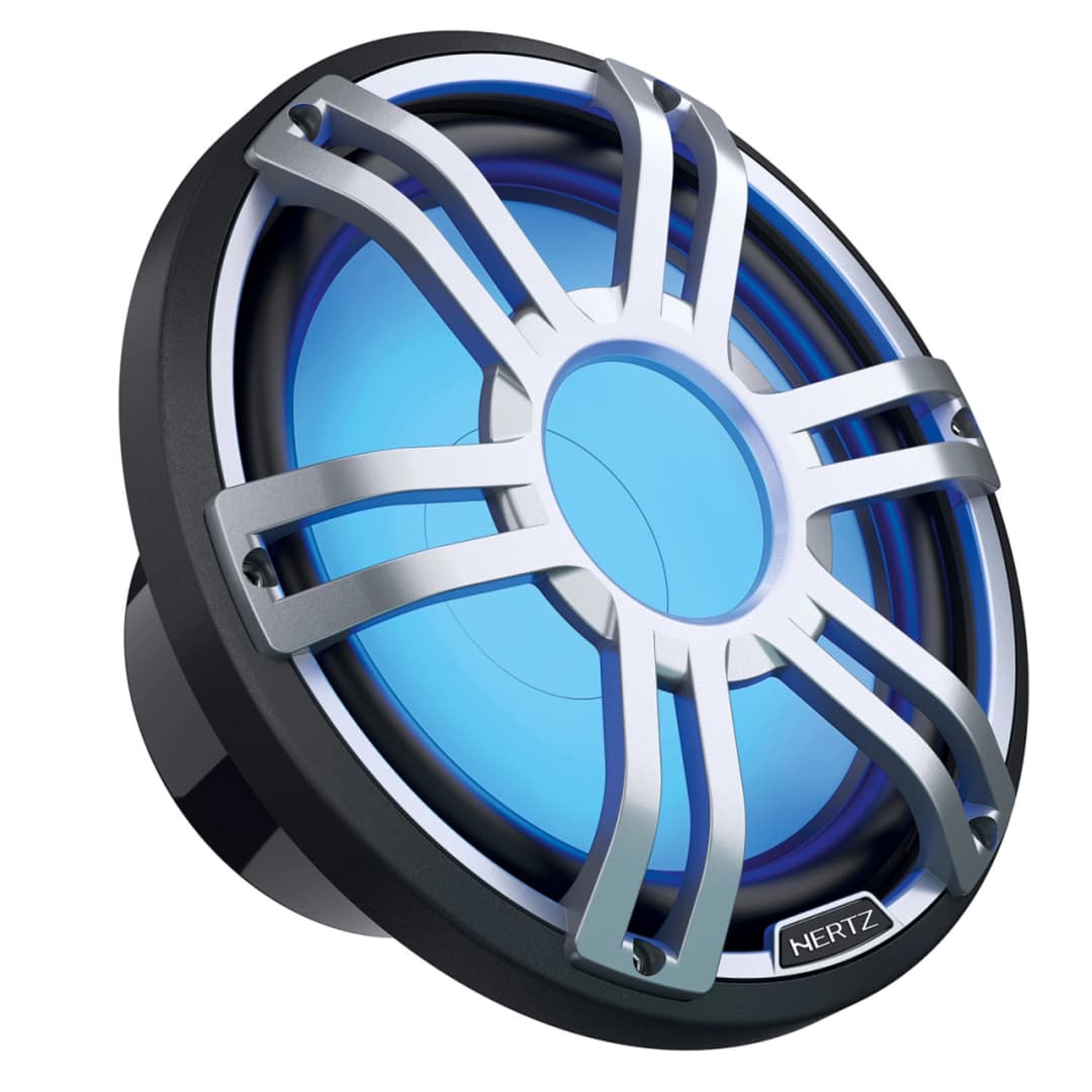 Subwoofer Marine Hertz HMS 12 S2-LD-G / SW, Negru / Alb, 300mm, 500W RMS 2Ω