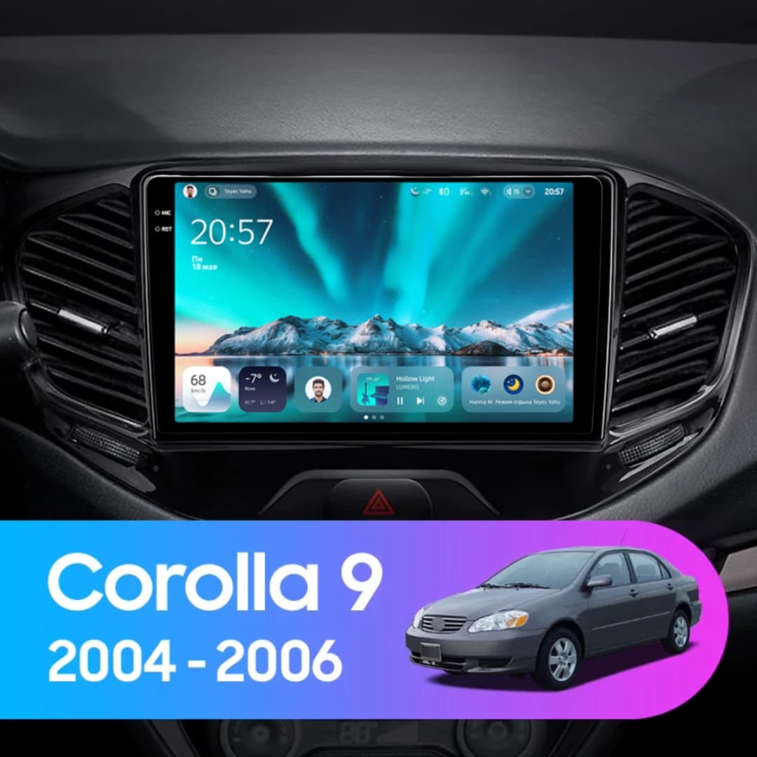 Navigatie Auto Teyes CC4 Toyota Corolla 9 2000-2006 6+64GB 9.5" QLED Octa-core 2.7Ghz, Android 4G Bluetooth 5.1 DSP