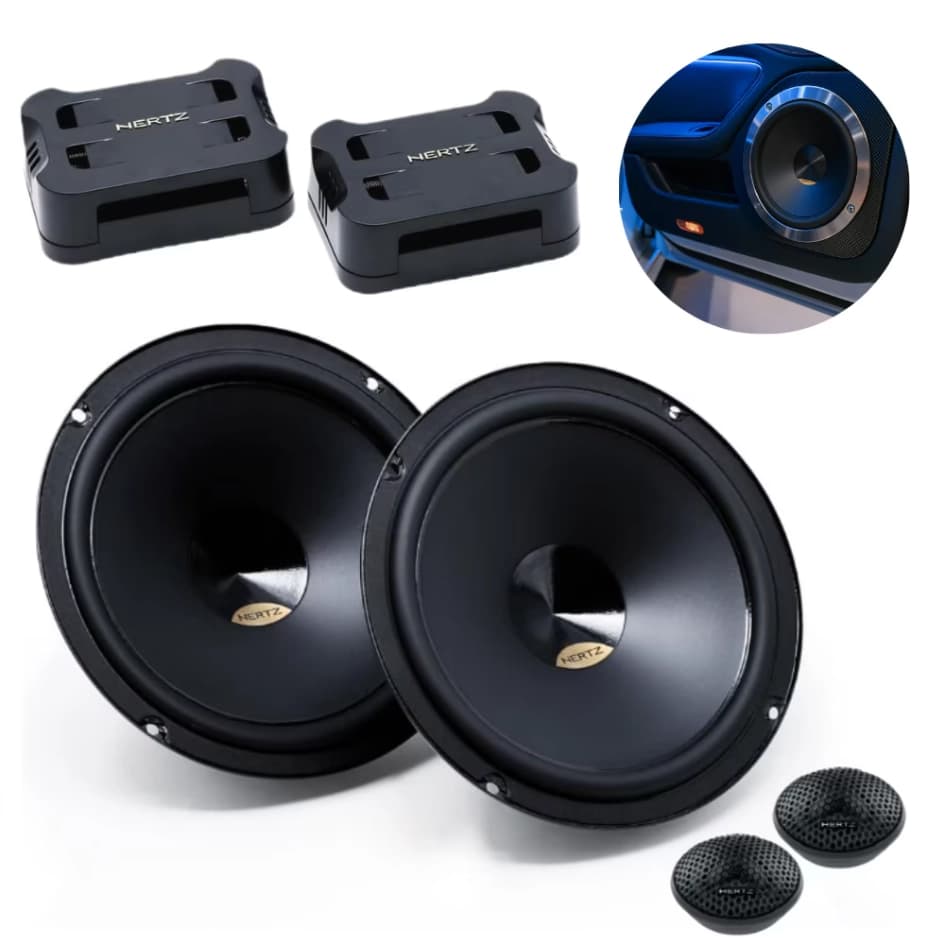 Difuzoare auto Hertz Dieci Pro DPK 165.3, set sistem 2 căi, 165mm, 80W RMS, 4Ω, 4 difuzoare + accesorii