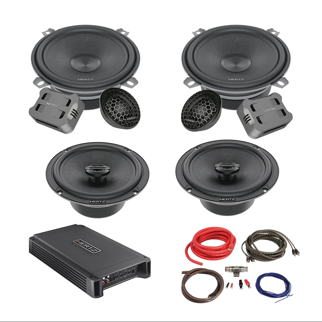 Pachet Difuzoare Auto cu amplificator Fiat Qubo 2008-2020 Hertz Cento 760 W