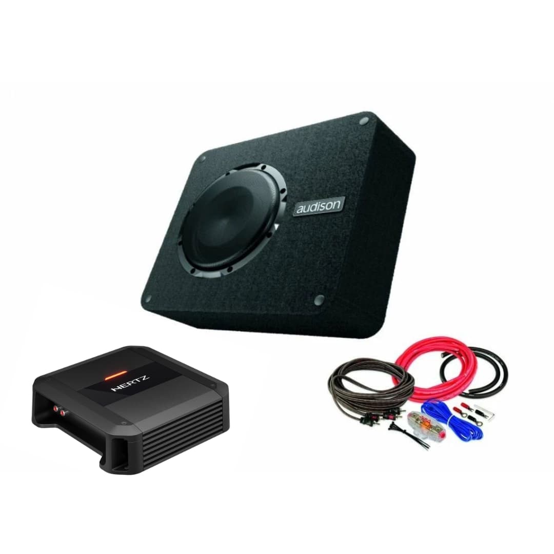 Pachet Subwoofer AUDISON APBX 8 DS + Amplificator Dieci Power 1.500 + kit de cabluri complet