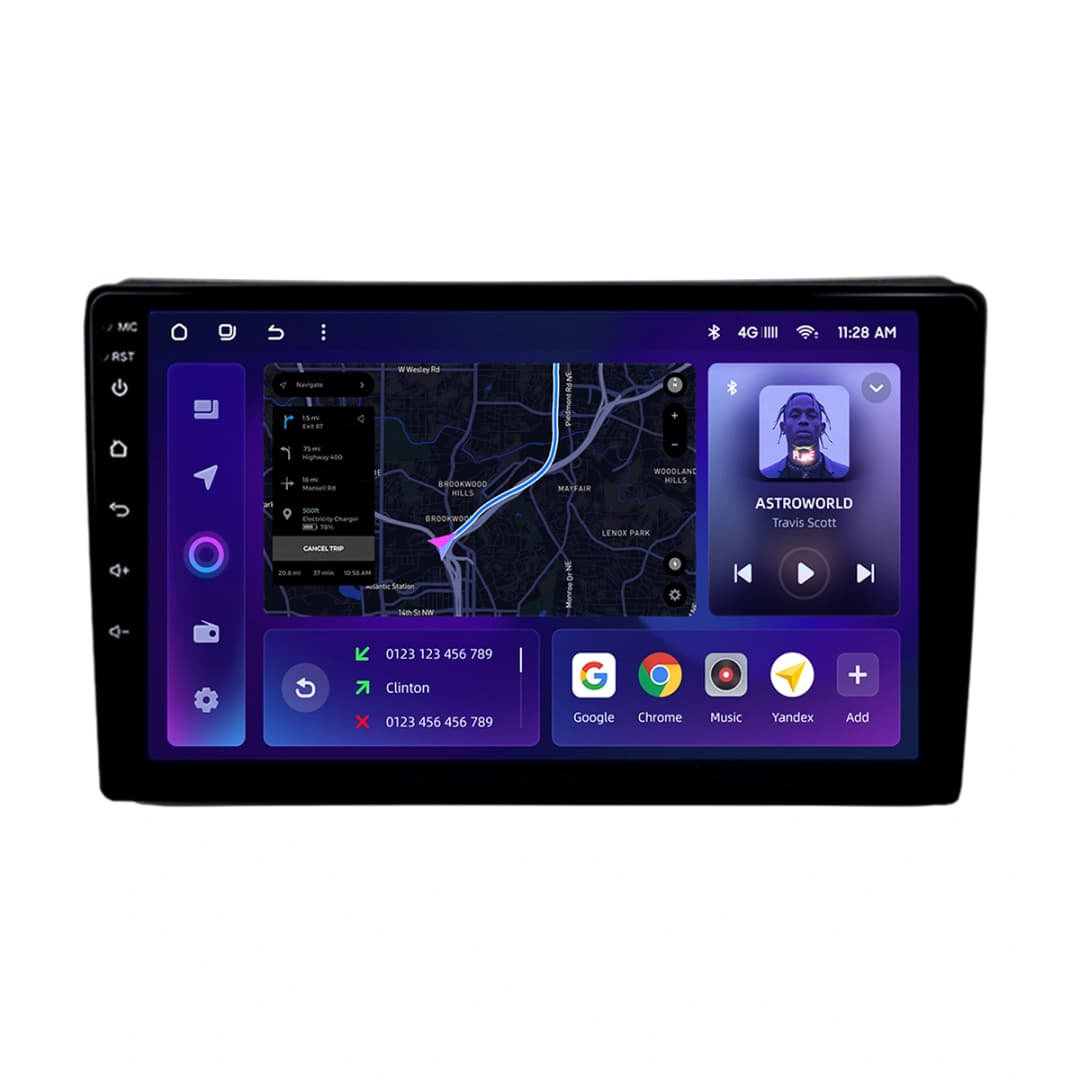 Navigatie Auto MOSS M2 Ford Edge 1 2007-2014 4+64GB 10" IPS Octa-core 1.6Ghz, Android 4G Bluetooth 5.1 DSP