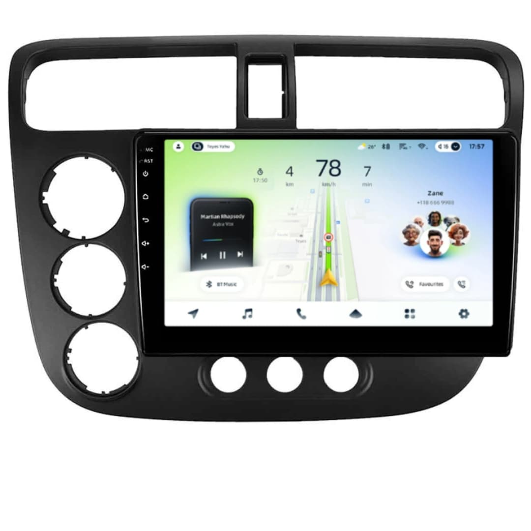 Navigatie Auto Teyes CC4L DTS Honda Civic 7 2001-2005 6+64GB 9" QLED Qualcomm 2Ghz, Android 4G Bluetooth 5.1 DSP