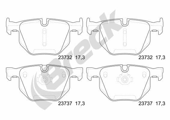 set placute frana,frana disc BRECK 23732 00 554 00