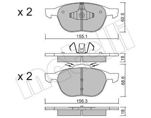 set placute frana,frana disc METELLI 22-0534-1