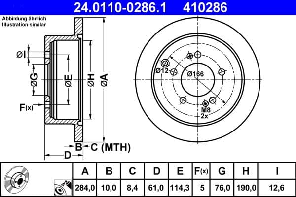 Disc frana ATE 24.0110-0286.1