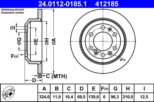 Disc frana ATE 24.0112-0185.1