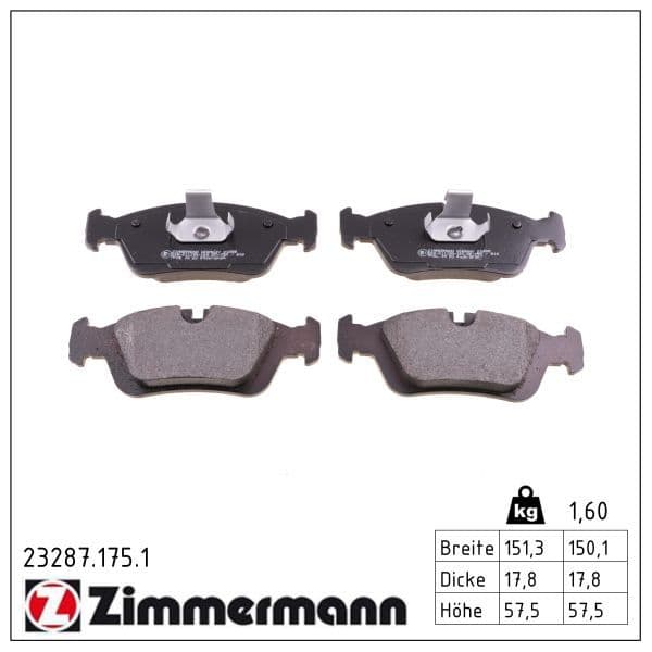 set placute frana,frana disc ZIMMERMANN 23287.175.1