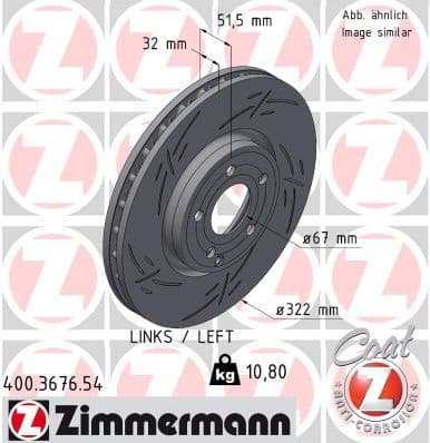 Disc frana ZIMMERMANN BLACK Z 400.3676.54