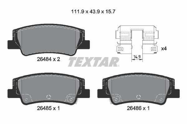 set placute frana,frana disc TEXTAR 2648401
