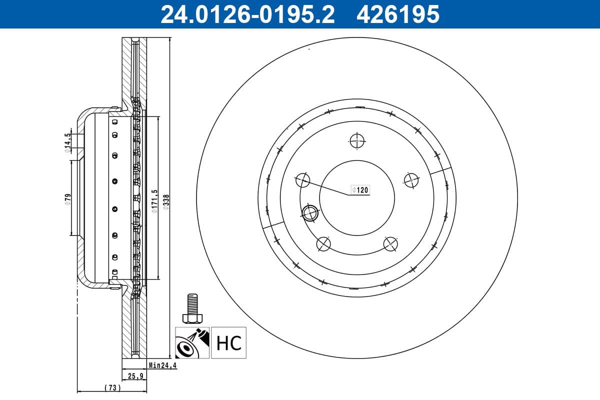 Disc frana ATE 24.0126-0195.2