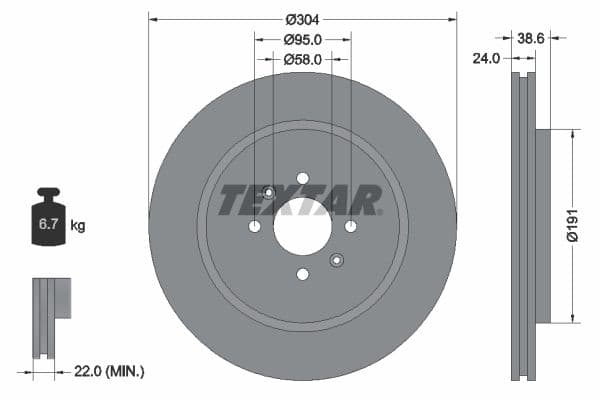 Disc frana TEXTAR 92170203