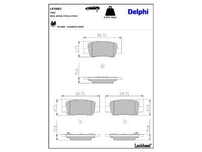 set placute frana,frana disc DELPHI LP3982