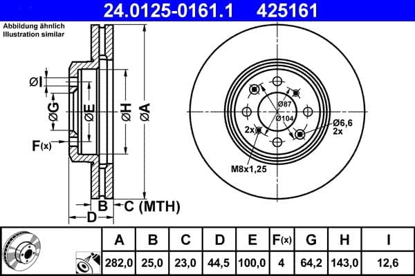 Disc frana ATE 24.0125-0161.1