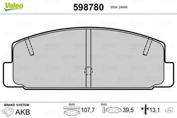 set placute frana,frana disc VALEO 598780