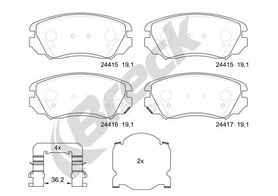 set placute frana,frana disc BRECK 24415 00 701 10