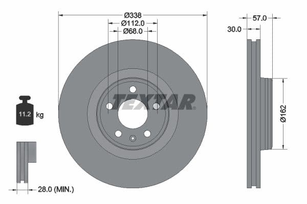 Disc frana TEXTAR PRO+ 92282605