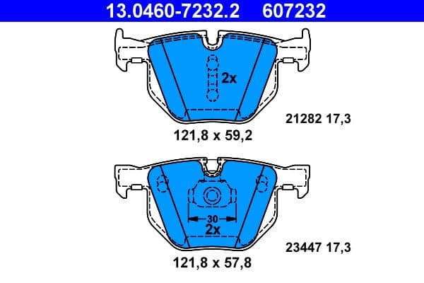 set placute frana,frana disc ATE 13.0460-7232.2