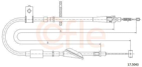 Cablu, frana de parcare COFLE 17.5043