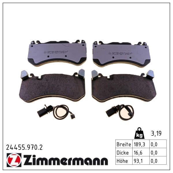 set placute frana,frana disc ZIMMERMANN rd:z 24455.970.2