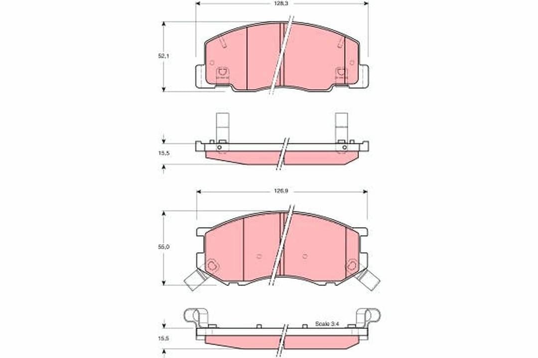 set placute frana,frana disc TRW GDB3157