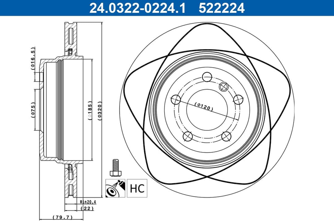 Disc frana ATE PowerDisc 24.0322-0224.1