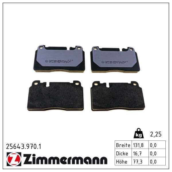 set placute frana,frana disc ZIMMERMANN rd:z 25643.970.1
