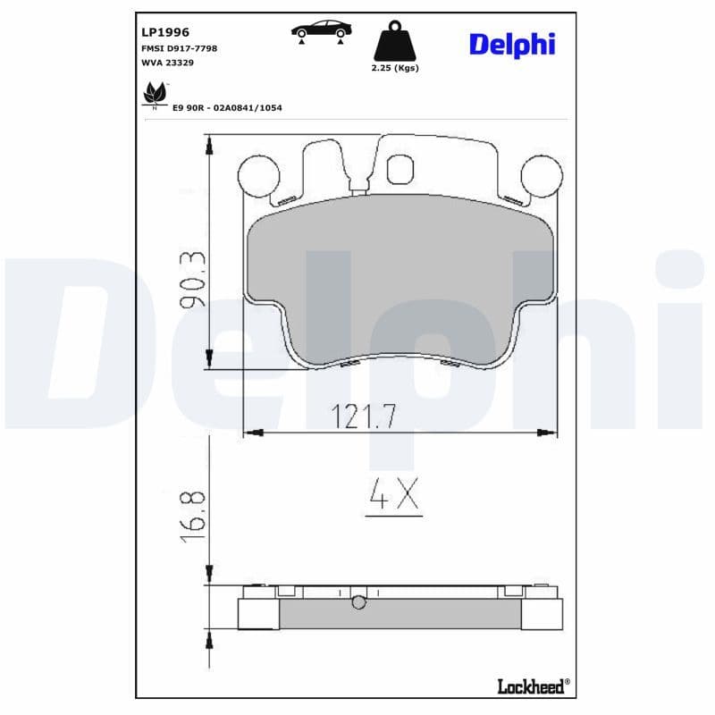 set placute frana,frana disc DELPHI LP1996