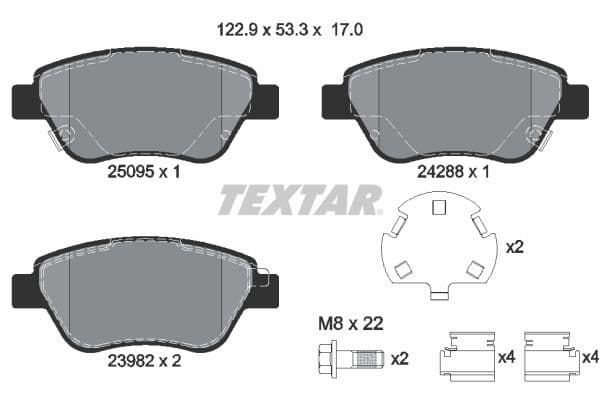 set placute frana,frana disc TEXTAR Q+ 2509501