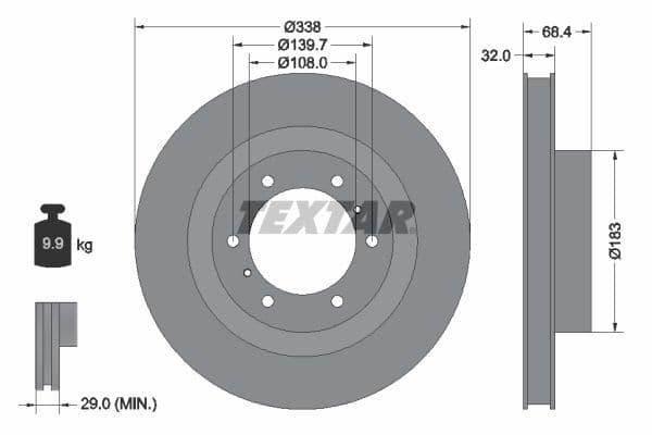 Disc frana TEXTAR PRO 92223903