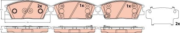 set placute frana,frana disc TRW GDB2516
