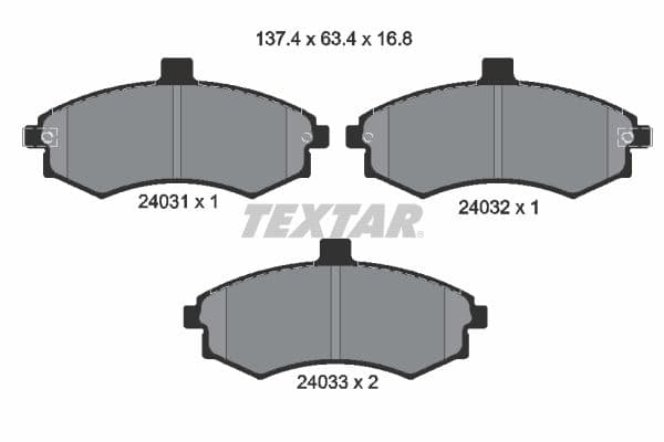 set placute frana,frana disc TEXTAR 2403101
