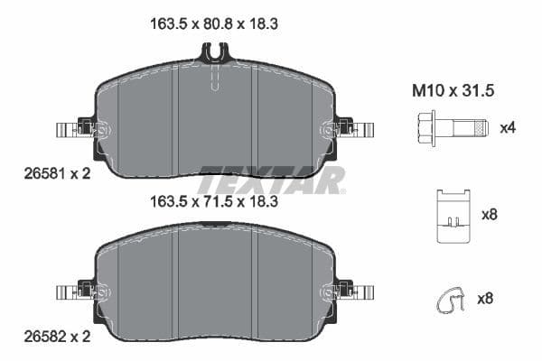 set placute frana,frana disc TEXTAR Q+ 2658101