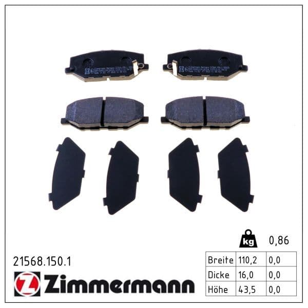 set placute frana,frana disc ZIMMERMANN 21568.150.1